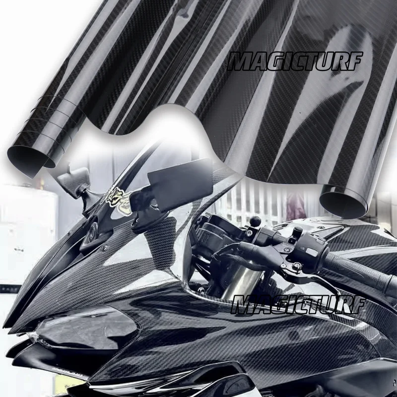 Motocykel lesklý čierny čierny 6D karbónový automobil vinylový zábal pre film S1000RR F900XR MT07 PCX125 Z900 NMAX V2 Modifikácia príslušenstva