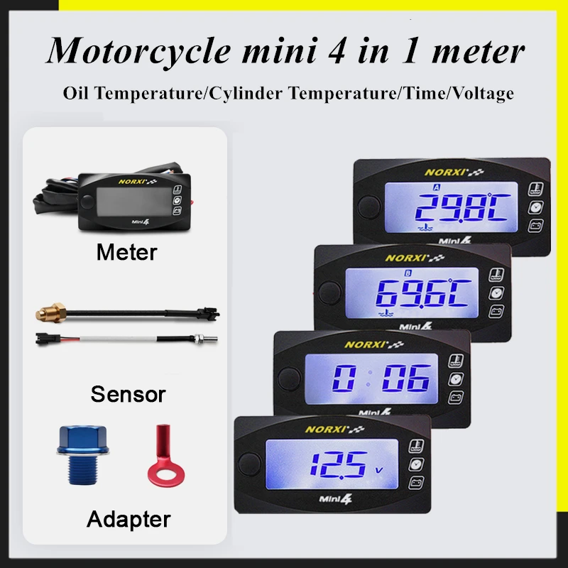 Motocykel Mini 4 s dvojitým tempomerom oleja teplota Olej teploty napätia valca pre CB500X NMAX125 XMAX250 300