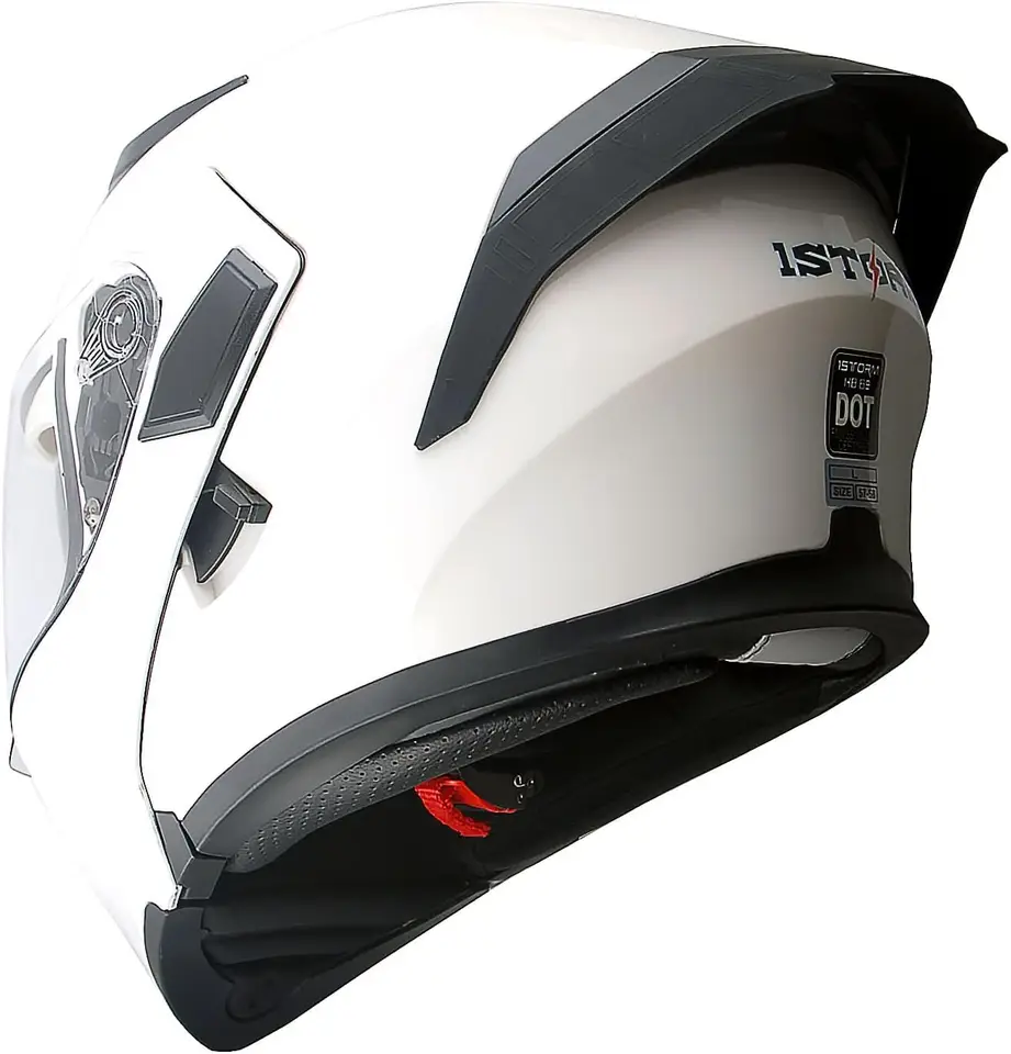 Motocykel Modulárna plná tvárová prilba Vyklopte dvojitý priezor Sun Shield: HB89 Glossy White