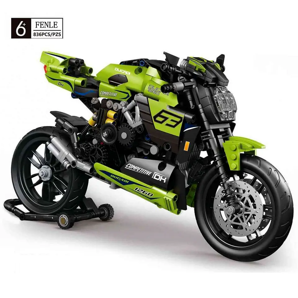 Motocykel motocyklové pretekárske vozidlá Mestské vozidlá Mestské vozidlá prepravy modelu ciest stavebné bloky MOC súpravy pre deti hračky akčné figúrky vojny