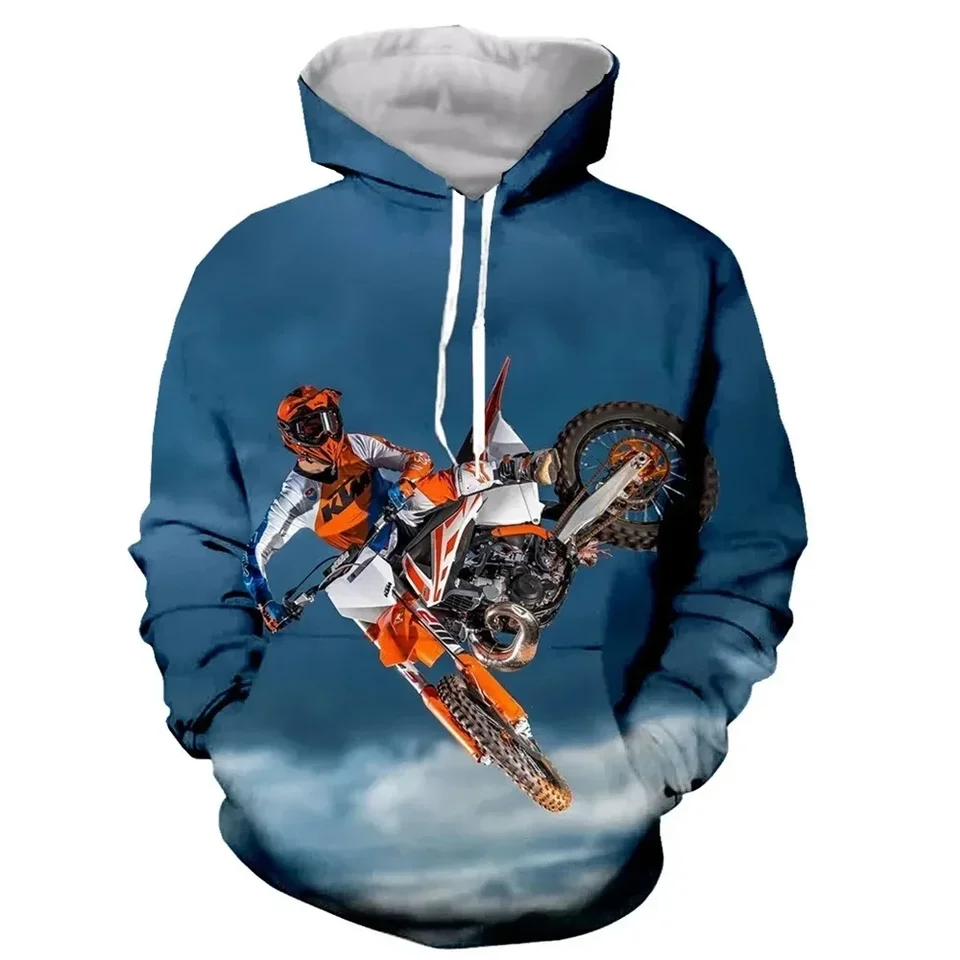 Motocykel motokros tlačený mikina pre mužov nové módy dlhé rukávy 3D Men Športové mikiny mikiny na nadrozmerné oblečenie