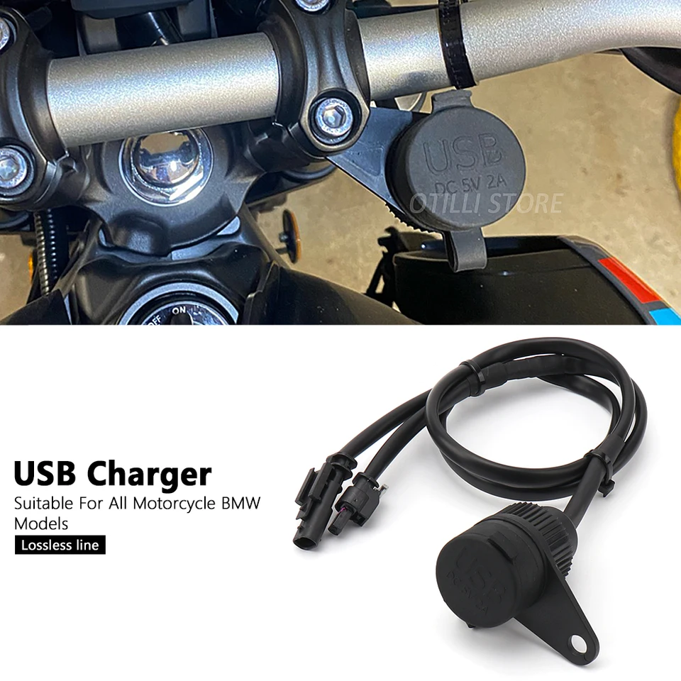 Motocykel nepremokavý adaptér USB Charger Adapter Dual USB Port Rýchly poplatok pre BMW R1200GS R1250GS Adventure R1200R R1250RT R1200RT