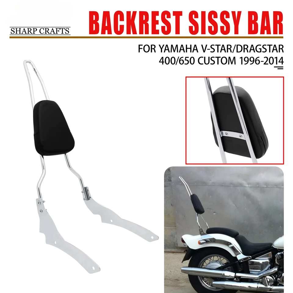 Motocykel opera sissy bar pre Yamaha Custom V-Star XVS400 XVS650 Dragstar DS400 DS650 XVS DS 650 1996-2017 Spike Bow Back Back