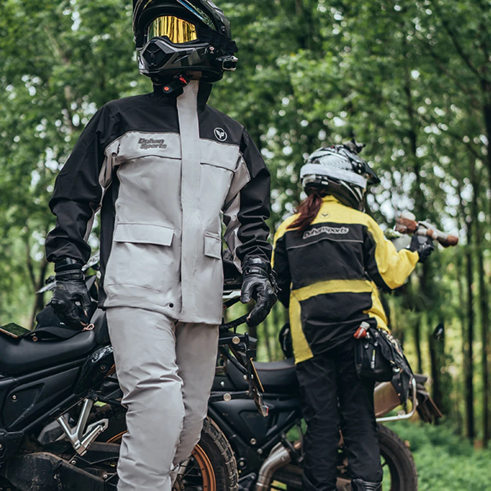 Motocykel plášť Ražínky vodotesné motocykle bunda dažďové plášte set cyklovací odev dažďový oblek Reflexný dychový dažďové nohavice dažďové