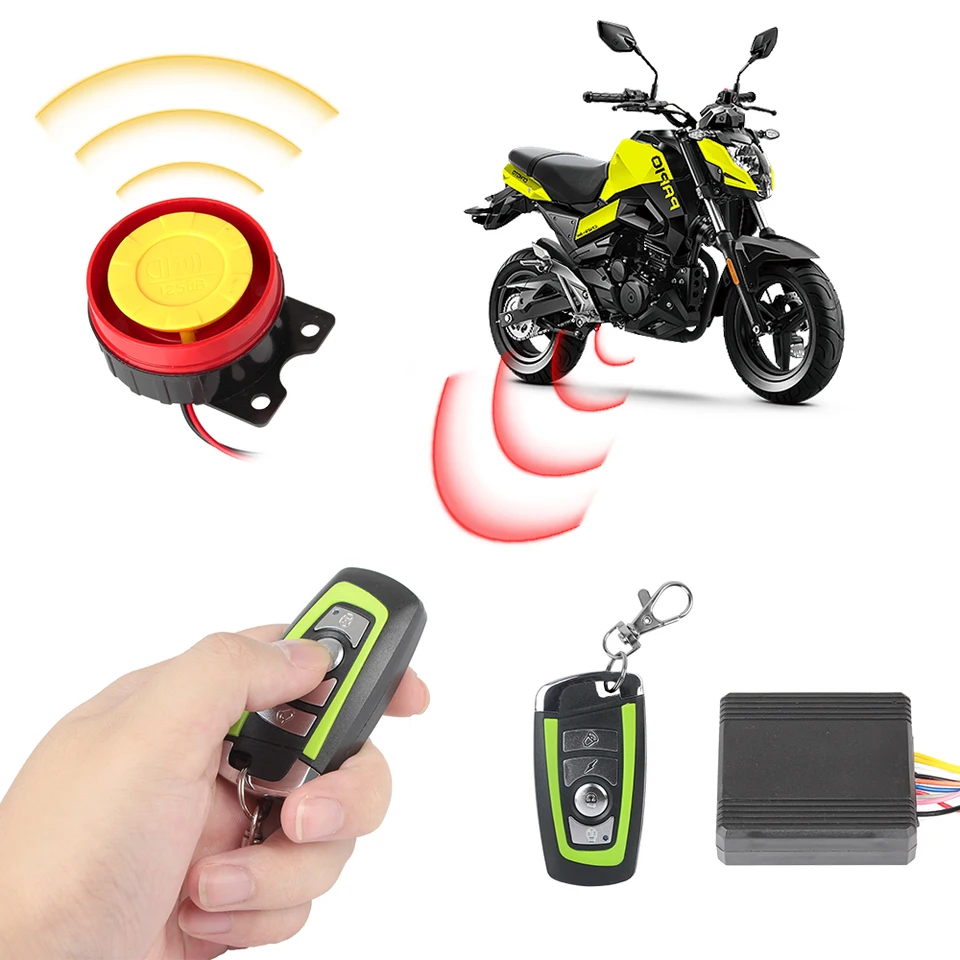 Motocykel proti krádeži Alarm s motorom Štart Universal 12V Security Alarm Systém obojsmerného diaľkového ovládača Kľúč proti krádeži