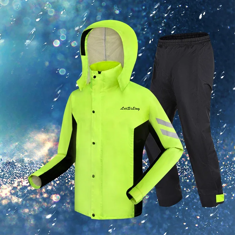 Motocykel Raincoat Suck Coat Coat Men Vodotesné celé telesné pláštenky+dažďové nohavice cyklistické terénne motocyklistické jazdci dažďové obaly