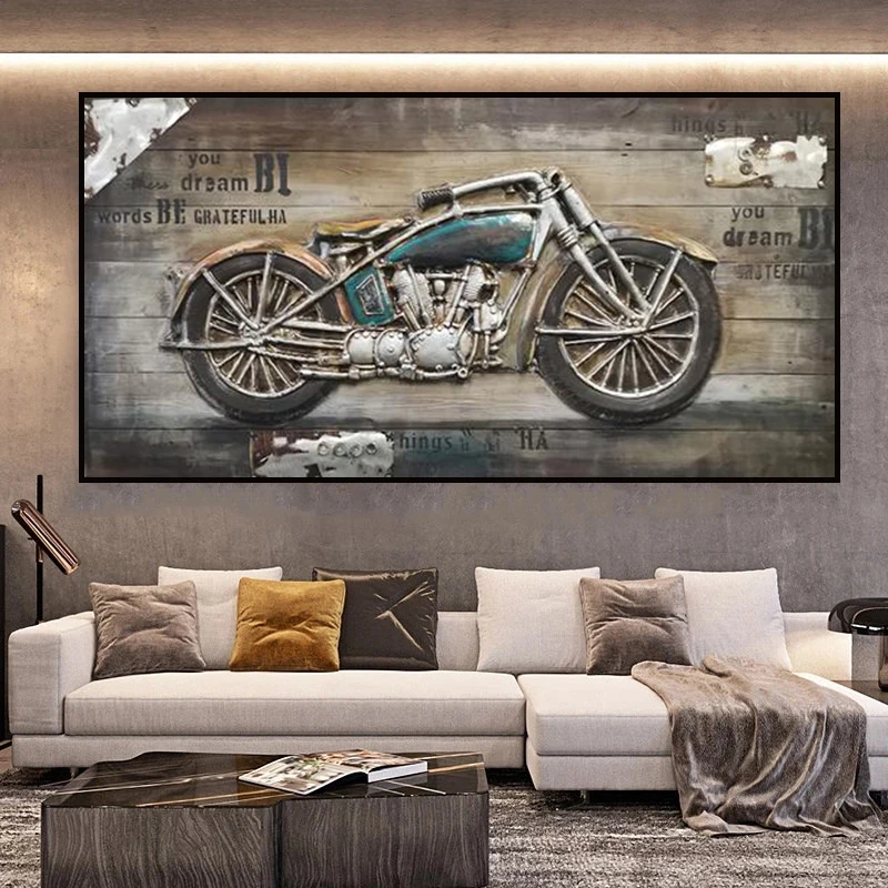 Motocykel retro plátno umelecké plagáty Obrázky Domáce dekorácie Racing nástenné maľby a výtlačky obývacej izby Domáce dekorácie nástenná maľba (bez rámu)