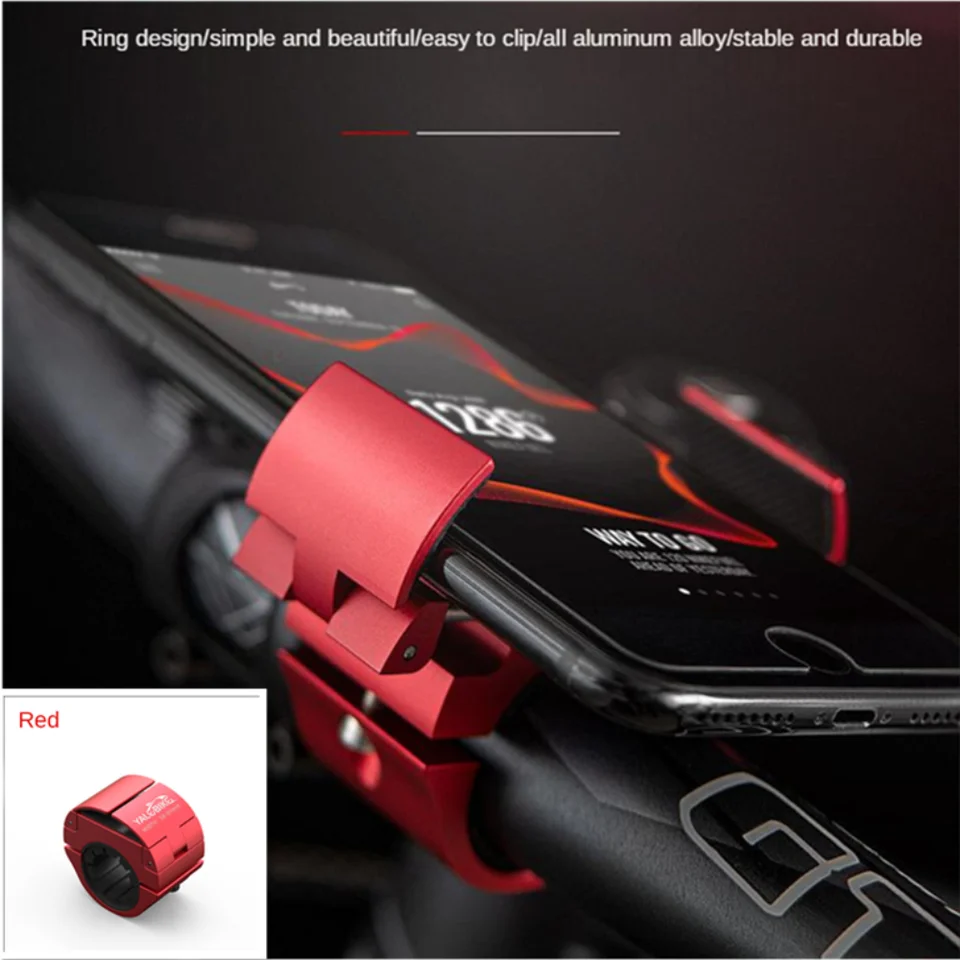 Motocykel Stealth Držiteľ mobilného telefónu prsteň hliníkovej zliatiny Mountain Bike Riding navigácia držiteľ mobilného telefónu s jedlom