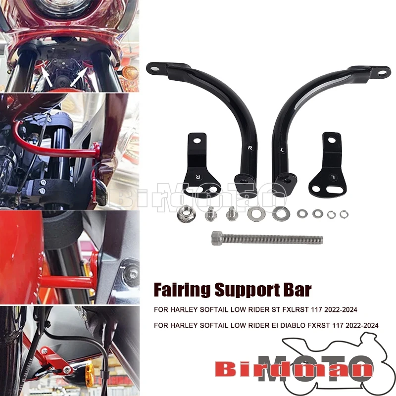 Motocykel Stealth Faquing podporný bar vľavo a pravý pobrežie hore prút pre Harley Softail Low Rider St FXLRST 117 2022 2023 2024