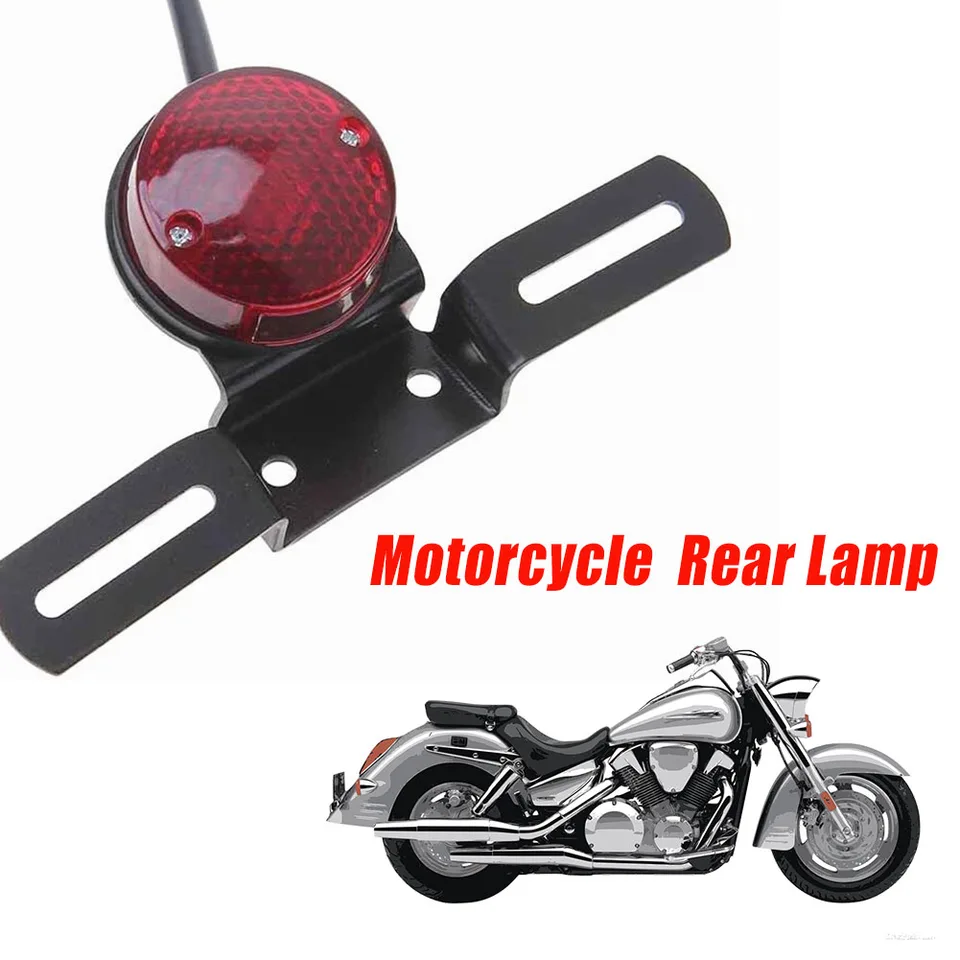 Motocykel Tail Brzdenie Stop Svetlo Retro červená zadná lampa s držiakom ŠPZ pre Harley Honda Suzuki Chopper Bobber