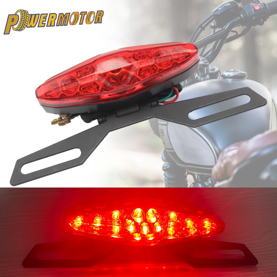 Motocykel Tail Light Stop Signal Signál Zadná brzda Blikajúca 12V červená pre Yamaha Harley Honda Triumph Cafe Racer Softail Doprava zdarma
