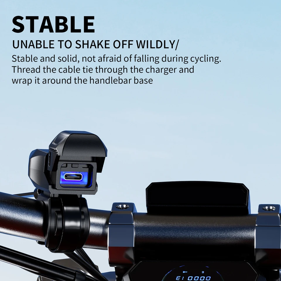 Motocykel USB nabíjačka IP66 nepremokavá rýchla nabíjačka 9v-24V napájací napájací zásuvok Smart nabíjanie Motocyklové príslušenstvo