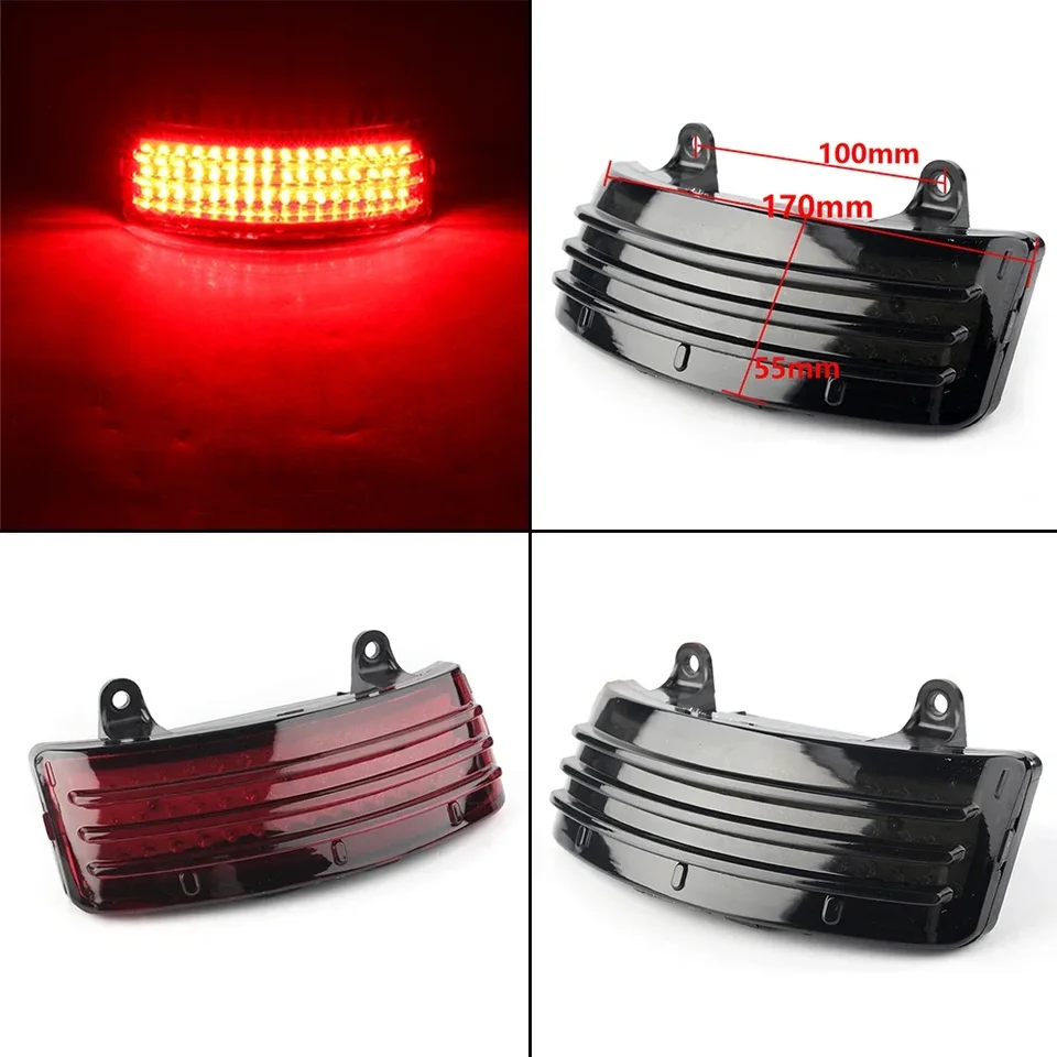 Motocykel zadný blatník Tright Tri-Bar LED LED zadné chvostové brzdenie Turn Signál pre Harley Touring Street Road Glide 2014-2019
