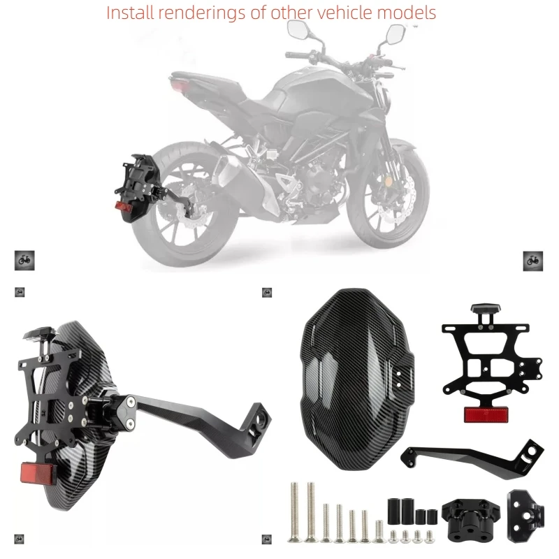 Motocykel zadný blatníkový kolesový strážca Fender s/bez držiaka držiaka držiaka pre Yamaha MT-07 XSR700 Po celé roky