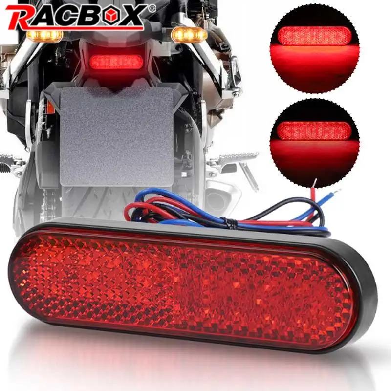 Motocykel červená LED reflektor Zadný chvost zastávok výstražná bočná značka Svetlo pre džípový automobil Trailer Motorcycle Secootter 12V