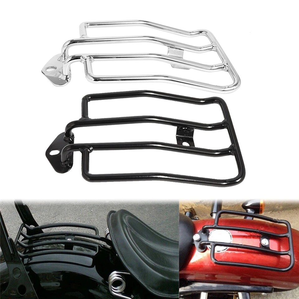 Motocykel čierny / chrómový zadný sólo sedadlo batožinového batožinového vozíka Podporná polica pre Honda Shadow Aero 750 2003 2004 Harley Sportster