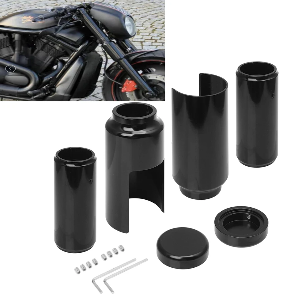 Motocykel Čierny hliník s plnou prednou vidličkou Set trubicová súprava pre uzáver pre Harley V-Rod VROD Night Rod Special 2007-2011