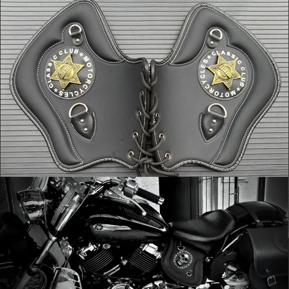 Motocykel čierny PU kožené tepelné sedlo deflektor Shield pre Harley Touring Softail Dyna