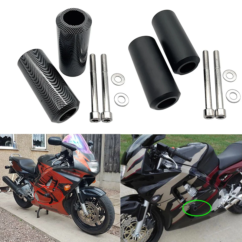 Motocykel Čierny uhlíkový delrin rámový posúvače zrážok pre chránič Honda CBR 600 CBR 600 F2 F3 1991- 1998 Motocyklové príslušenstvo