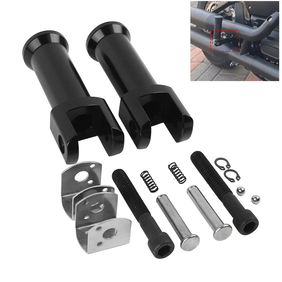 Motocykel Čierny zadný pevný peg peg support s súprava pre Harley Softail Fat Boy Street Bob FXBB Breakout 114 FXBRS 18-24