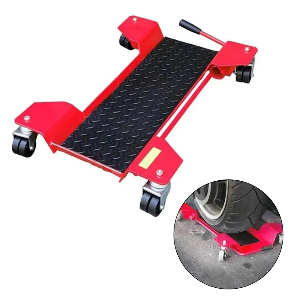 Motocykelový centrum stojan Dolly Casters Center Slock Moving Stock Garáž garáž dolly motocykel Mover pre garážové dielňa