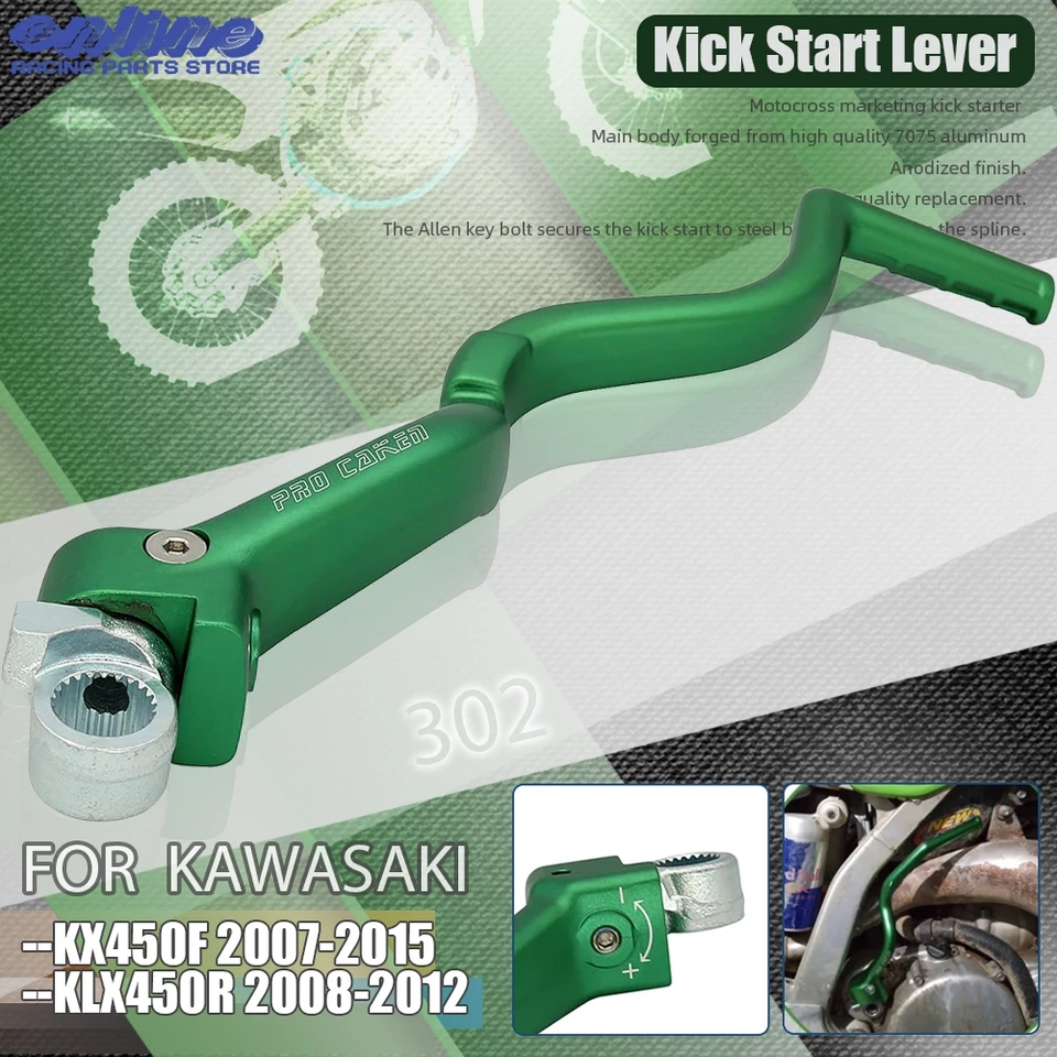 Motocykelový kick štartovacia páka Pedál pre kawasaki KX450F 2007 2015 KLX450R KLX 2008 2012 Off Road Motokross Accessories