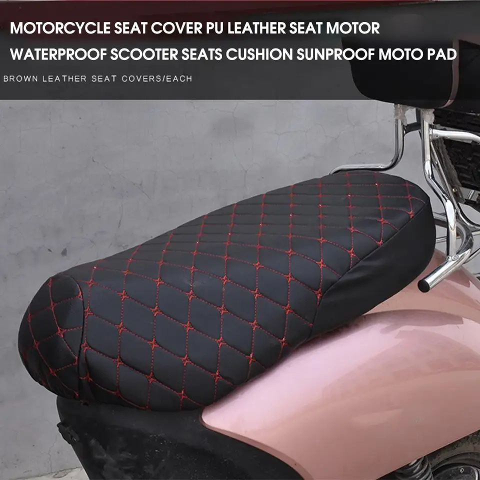 Motocykelový kryt sedadla PU kožené sedadlo Motor vodotesný vankúšový kryt sedadla podložka slnečné sedadlá vankúšiky Scooter M3W2