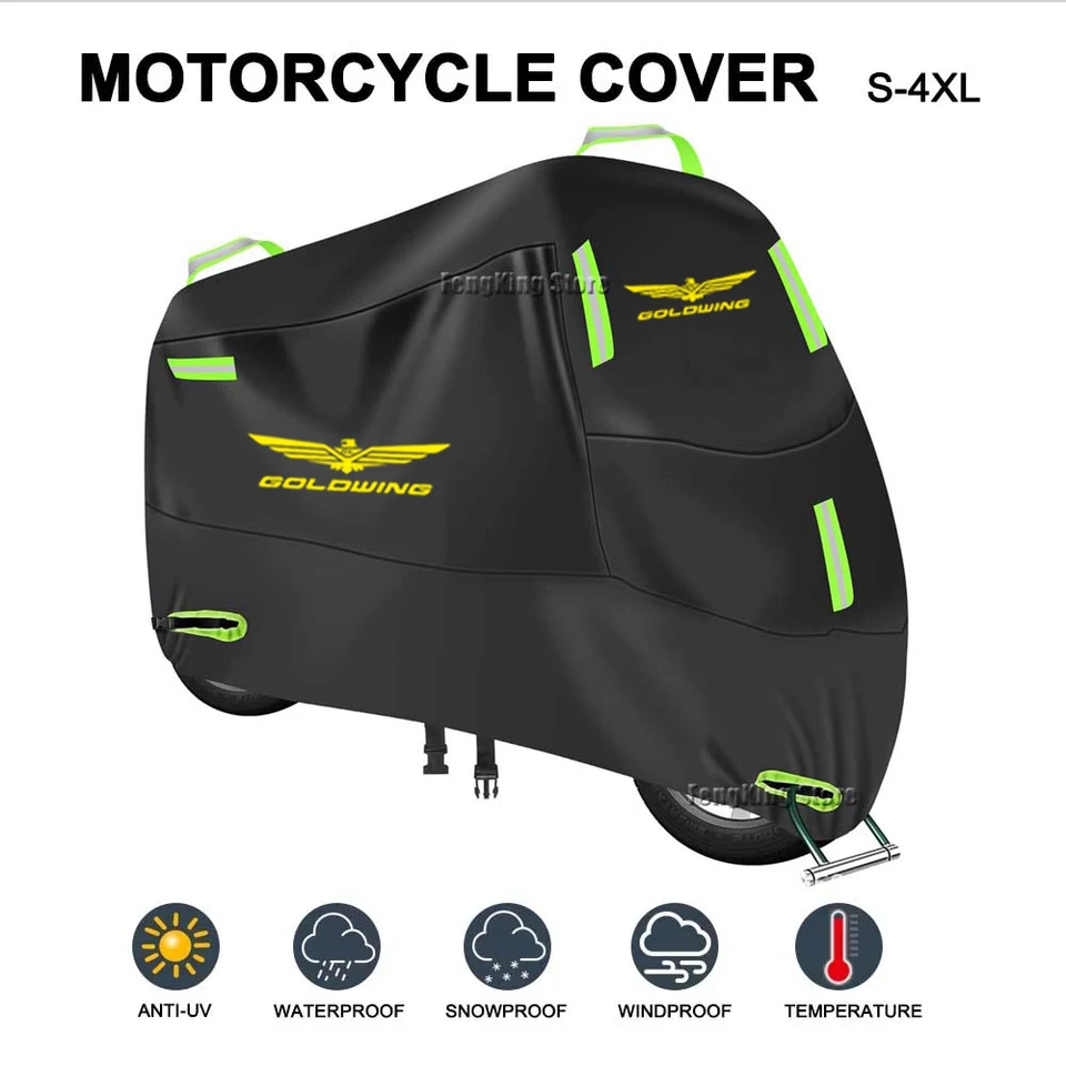 Motocykelový kryt UV ochranný prach odolný voči prachom odolným voči dažďovým vodotesným krytom pre Honda Goldwing 1800 Gold Wing GL1800 F6