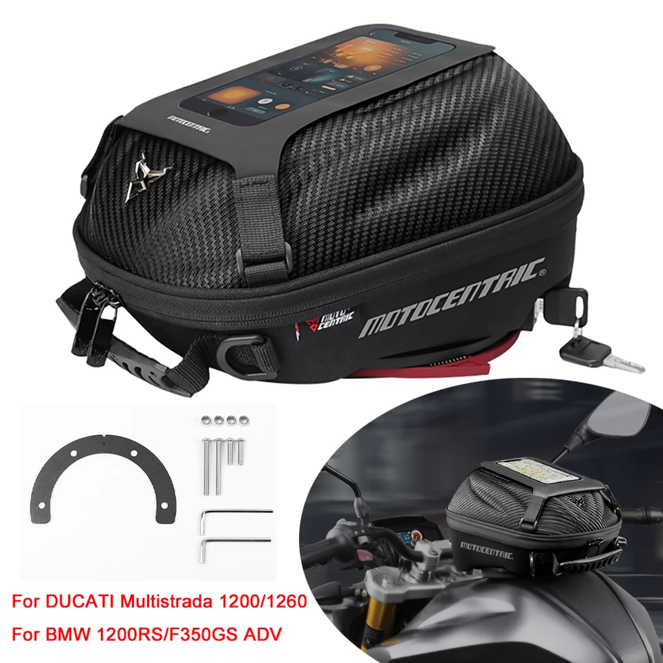 Motocykelový olejový vrecko Odnímateľný motofón navigácia vodotesná palivová nádrž na motocykle Moto Cap Lock Bag pre BWM Honda Kawasaki