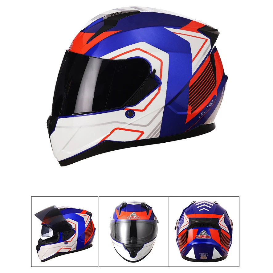 Motocykle motocykle plné tváre závodné prilby zimné teplé dvojitý priezor motocykel kask motor Motorbike športová prilba kormidla Casque