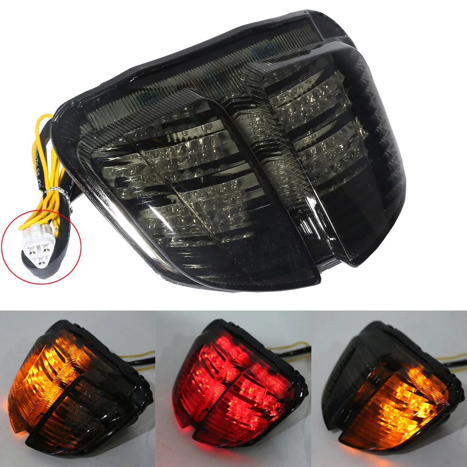 Motocyklová dymová LED dióda Zadný signál Tail Stop Light Integrovaná pre Suzuki GSXR K6 06 07 GSX-R 600 750 2006 2007 2007