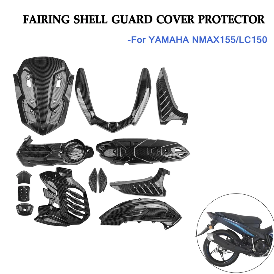 Motocyklová kapotáž Full Shell Guard Cover Protector Protector Bodywork Body Hearing Dekoratívne súpravy príslušenstvo pre Yamaha NMAX155 LC150