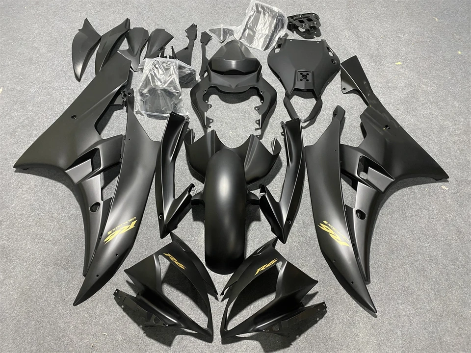 Motocyklová kapotáž sa hodí Yamaha YZF-R6 06 07 YZF600 2006 2007 Fairing MATTE Čierne zlato Motocykel