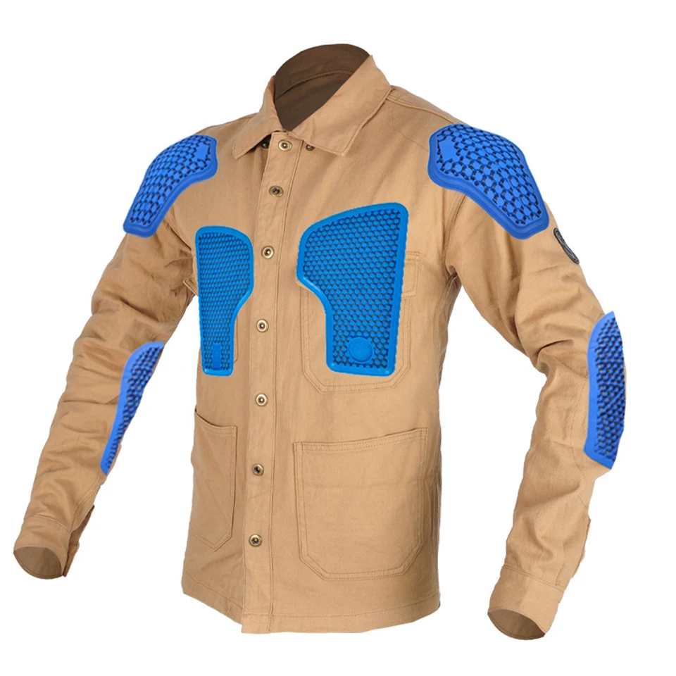 Motocyklová košeľa Pánske neformálne retro motocyklové košele košeľa Štyri sezóny vetru a proti jesenným motocyklom jazdecká bunda