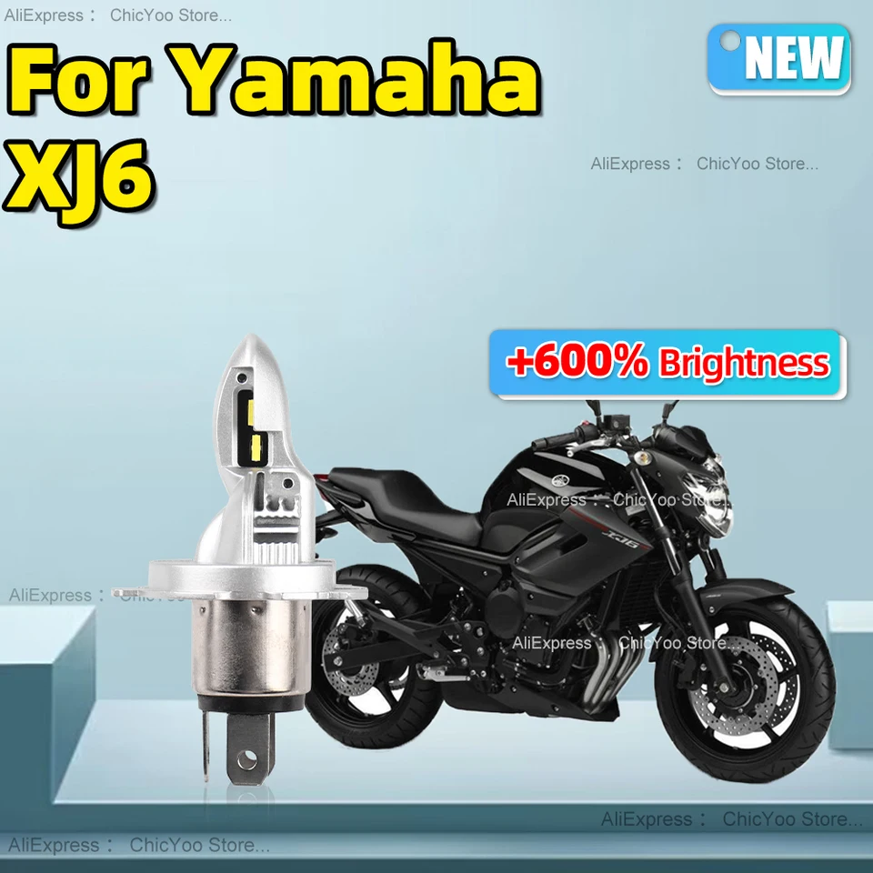 Motocyklová lampa 1ksu 60 W Hilo lúč jasne biele cibuľky LED CSP H4 H4, bezdrôtová zástrčka a hranie pre Yamaha XJ6