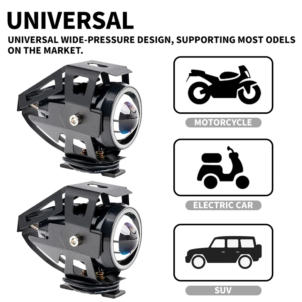 Motocyklová lampa 2pcs U7 Angel Eye Devil Eye Laser Cannon predný svetlomet vonkajší U7 Transformátory Spot Light Accessories