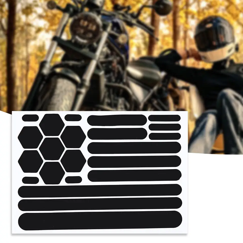 Motocyklová nálepka Reflexné prevodové vybavenie Reflexné čierne nálepky Motocyklové reflexné páska pre prívesy prívesov na bicykle Premium
