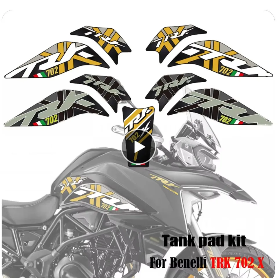 Motocyklová nálepka s nálepkou na nálepku s nekĺzaním bočného paliva Gumy vodotesné nálepky pre Benelli TRK 702 x 702X Adventure 2023 2024