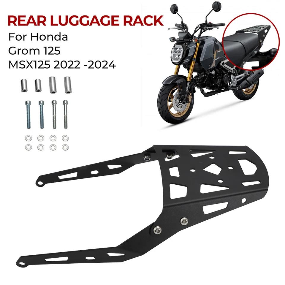 Motocyklová oceľová oceľová zadná batožina držiak na zadnú batožinu batožinového priestoru na podporu poličky pre Honda Grom 125 MSX125 2022-2024 MSX 125