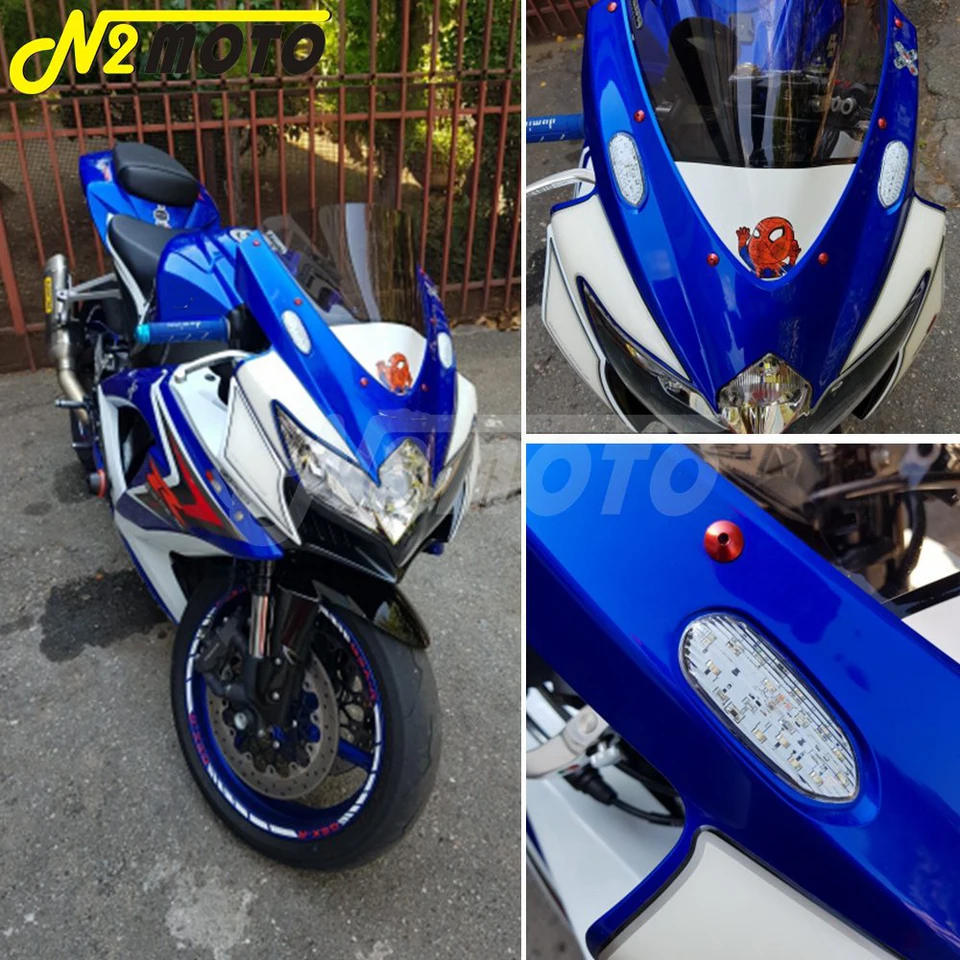Motocyklová predná LED dióda jantárového otočného signálu SILD SVETLE SVETLO SLIPLADOVÉHO MOŽNÉHO BLASKER PRE SUZUKI GSXR GSX-R 600 750 1000 2006-2016