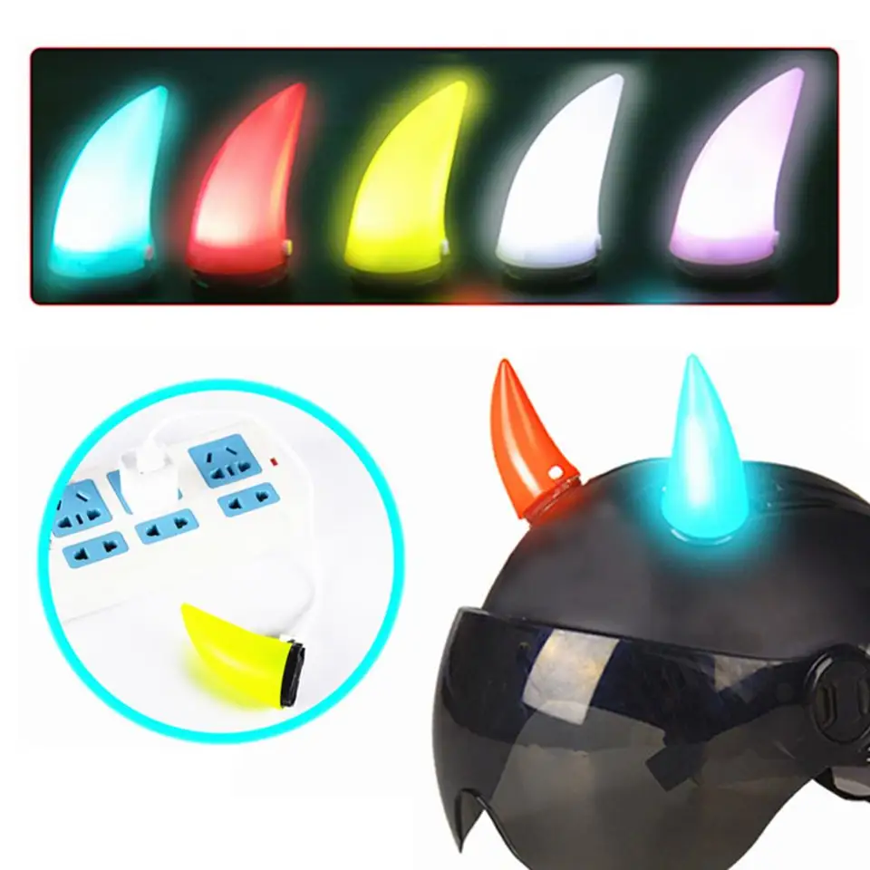 Motocyklová prilba Devil Rohy Multicolor Halloween Bicycle MTB prilba Horn Horn Electric Bike Styling