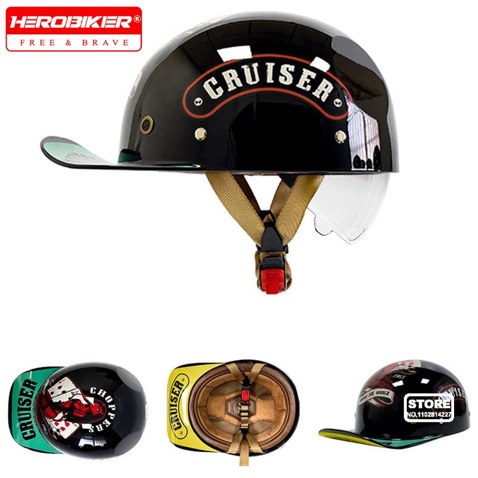 Motocyklová prilba kapacete de moto moto prilba Casco Moto Half Half Helme Baseball Cap Cycling Helma Men Ženy