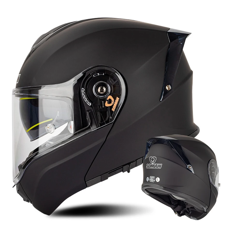 Motocyklová prilba Matte Black Flip Up Up-rezistentné motokrosy Kask Priedušná ochrana proti hlave Anti-Fall Biker Accessories M-4XL