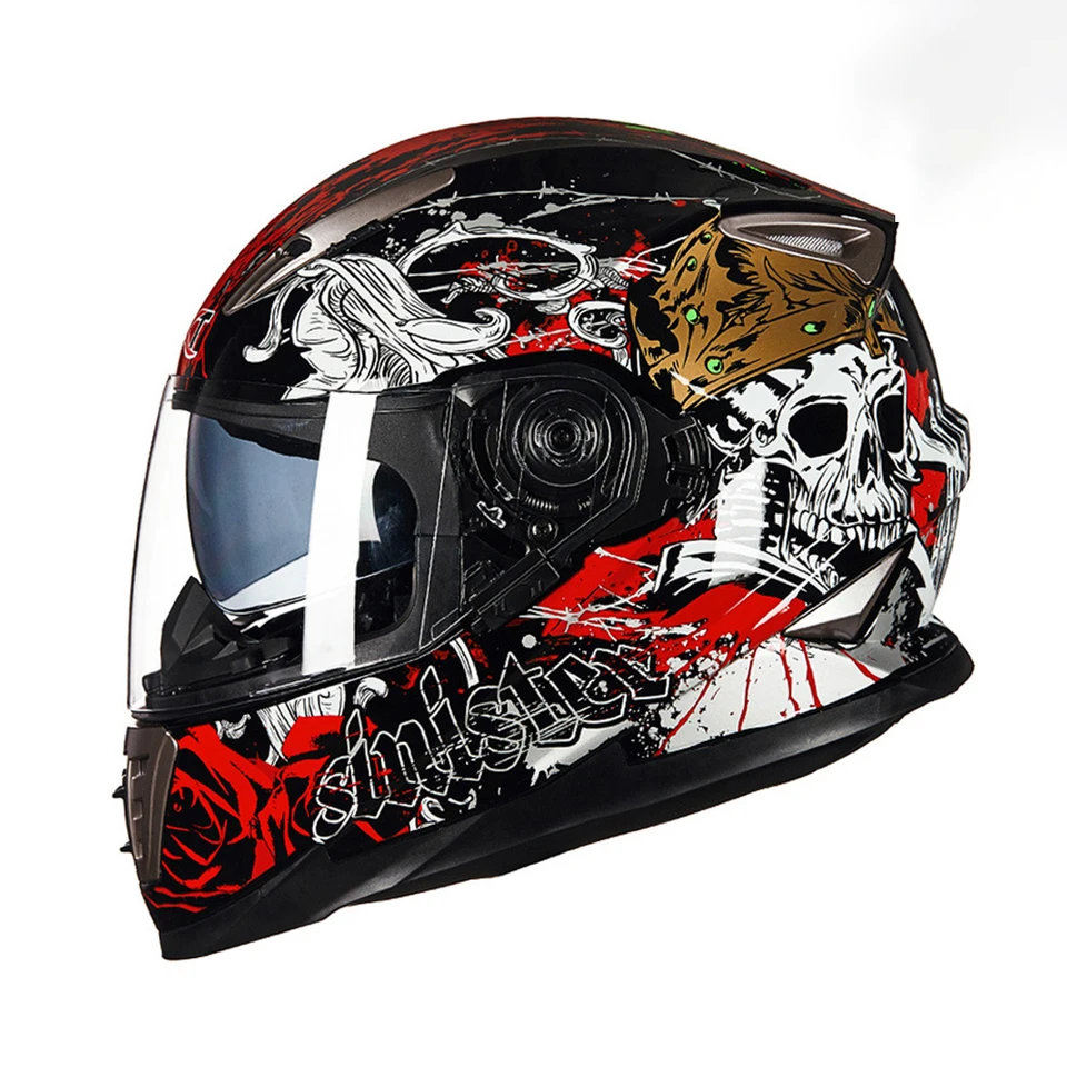 Motocyklová prilba na celej tvári Men muž DOT Zimná bezpečnosť Anti-FOG nepremokavá dvojitá šošovka jazdiaca na motorke prilby Casco Motocross