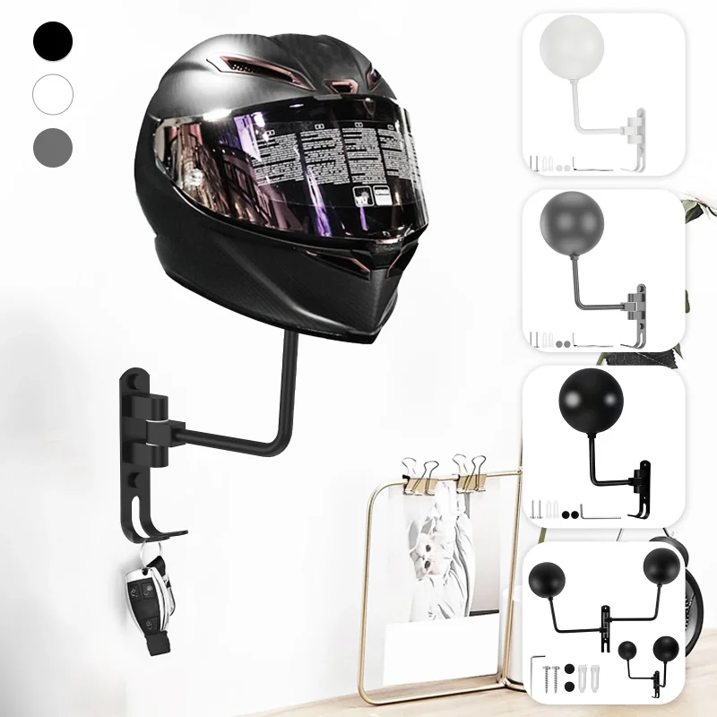 Motocyklová prilba na prilbu na stenu prilby prilba prilba na úložisko úložný držiak na otáčanie oceľovej rotácie prilba prilba Hook Bicycle Accessories 2024