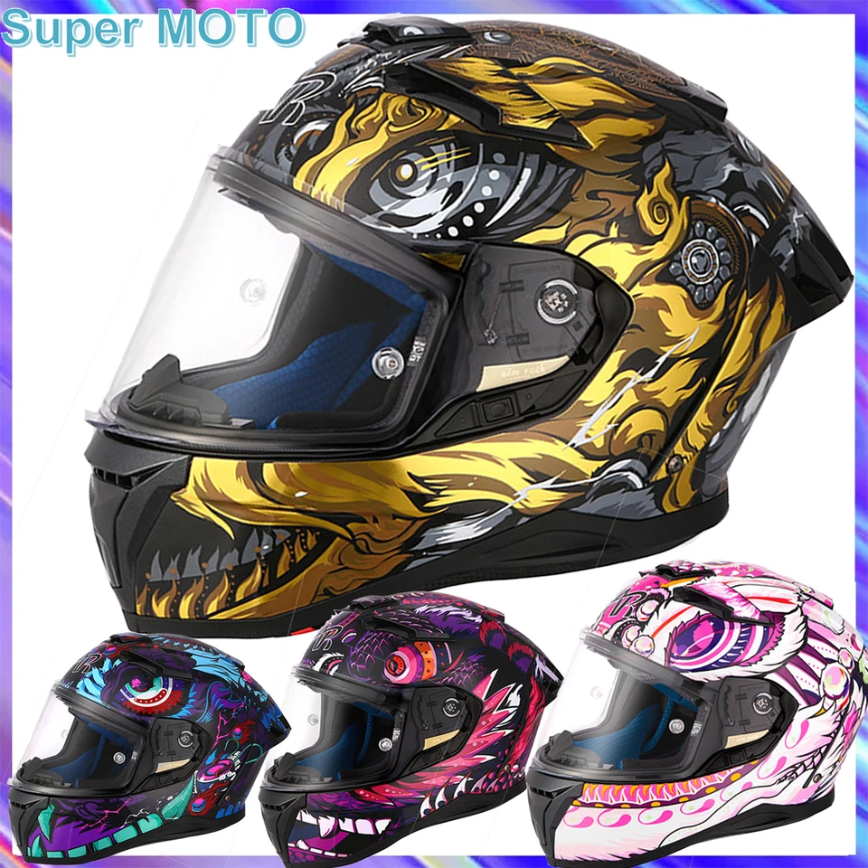 Motocyklová prilba Plná prilba s dvojitým objektívom DOT DOT ECE Certification Men lokomotive kapacete motokros casco pre ulicu Knight Casque