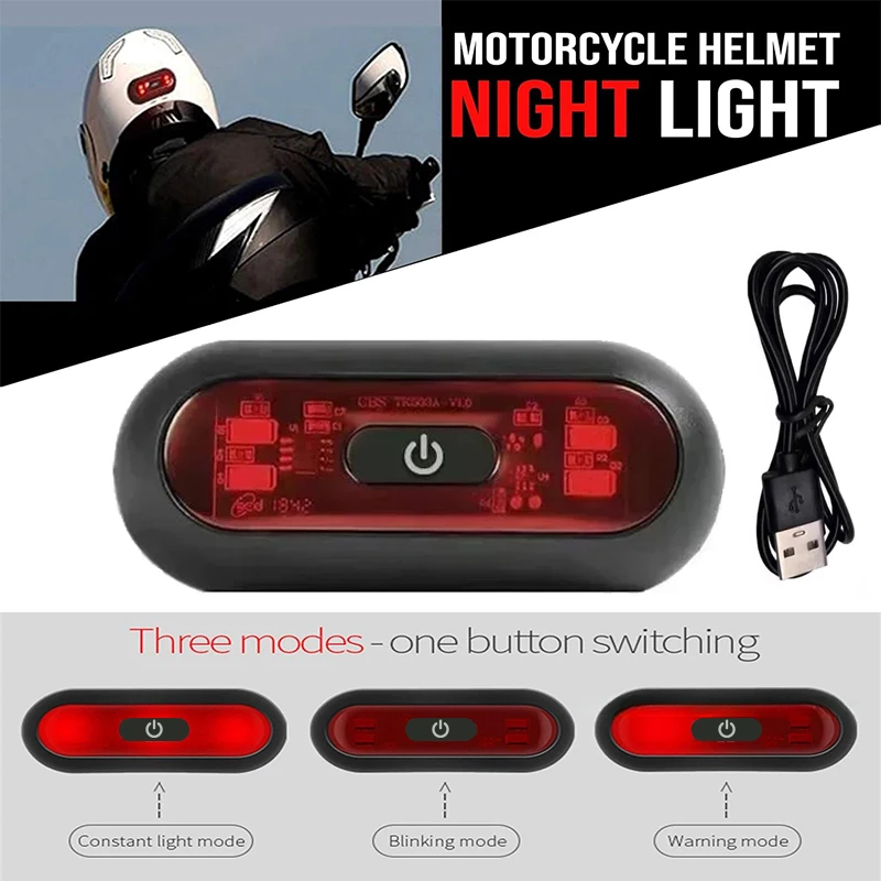 Motocyklová prilba svetlo vodotesný LED bezpečnostný signál Varovanie blikajúceho zadného svetla Nočná jazdná prilba Light pre motocykel bicykel