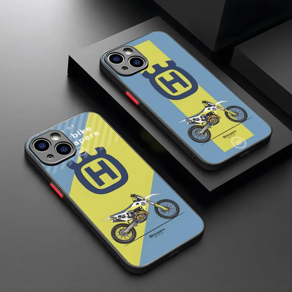 Motocyklová značka H-Husqvarnaes telefón pre iPhone 15 16 14 12 13 13 13 Pro Max Japonská animácia xr xs mini x 7 8 plus Matte Co