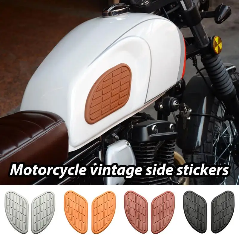 Motocyklové bočné rukoväte Motocykel a motocykel upravený palivový nádrž kožené retro bočné nálepky dekoratívne nálepky