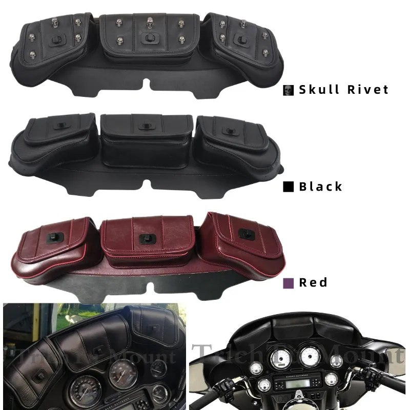 Motocyklové doplnky čelné sklo kapotáž vrecko 3 vrecko sa hodí pre Harley Ultra Classic Electra Glide efi flHtcui 1996-2005